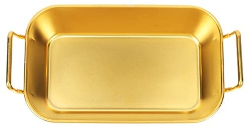 PRETYZOOM Bandeja De Aperitivos De Acero Inoxidable Gambas Rebozadas Titulares Guarnición Lavavajillas Cuenco De Acero Inoxidable Calentadores De Comida Para La Mesa Platos Alimento Golden