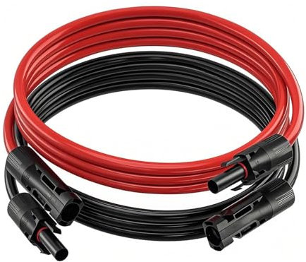 Wvoillty Solarkabel Verlängerung,6mm² 1/2/3/5/10m Verlängerung,Photovoltaik Solarkabel,Verbindungskabel Solarstecker,IP67 wasserdichtem Stecker (6 mm²/5 m)