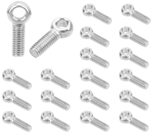 20 Stück Ringschraube M6 x 20mm, 304 Edelstahl Ringmutter M6 | Korrosionsschutz Augenschraube, Drehbolzen Fischaugenbolzen, Augenbolzen für Hängende und Befestigen für Ventile, Rohre