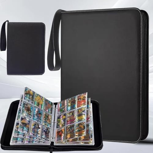 Sammelalbum für Karten,Sammelkarten Album 50 Seiten 900,Transparent Card Binder 7 * 9.2cm Wasserdicht PU Leder Sammelalbum Karten, Verwendet zum Sammeln von Spielkarten und Sportkarten