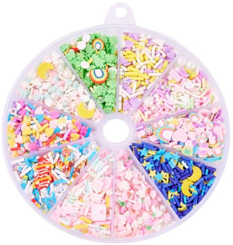 Spritewelry 70G Clay Slime Charms Assorted Fruit Nail Slices Strawberry Art Nail Patches No-Hole Slices Phone Charms for Nails Art Fashion Cellphone Decoration
