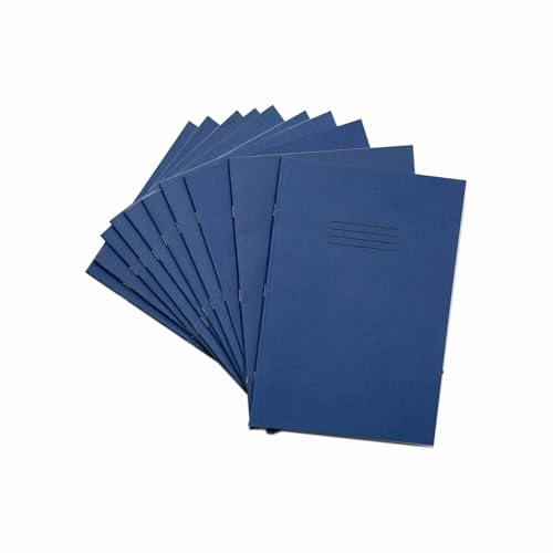 Rhino A4 Tinted Exercise Books, Plain, 80-Page / 10-Pack Dark Blue | Cream Tinted Paper in A4 Size, Improves Visual Comfort to Support Dyslexia & SEN Learning in Schools, Classrooms & Home