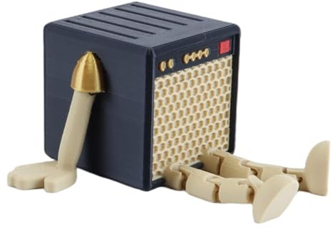 ACOLY Supporto per plettro per chitarra, stampa 3D, custodia per plettro, amplificatore personalizzato, stile altoparlante, organizer, regalo musicale per musicisti,rock and roll, adolescenti
