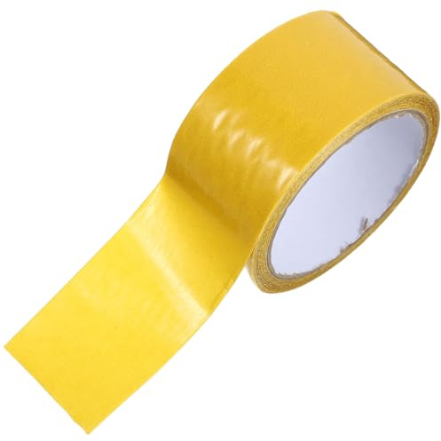 PACKOVE Waterproof Double-sided Tape with Yellow Mesh, Strong Adhesive Carpet and Floor Tape, 5cm X 10m Roll for Indoor and Outdoor Use