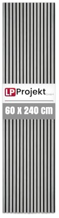 LP Projekt Holzwandpaneel 240x60cm | Modernes 3D Akustikpaneel für Räume und Büros | Eiche Hellgrau Wandpaneel geeignet für dekorative Wand und moderne Innendesign | Erhältlich in verschiedenen Größen
