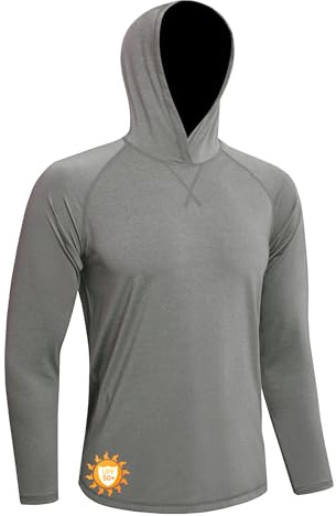 MEETWEE Herren UPF50+ Rashguard UV Shirt Sun Hoodie Herren Kapuzenpullover Shirt Langarmshirt UV Schutz Shirts,UV Sonnenschutz Atmungsaktiv Langarm Outdoor Angeln Laufen Wandern Funktionsshirt