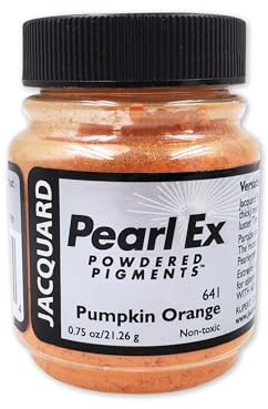 Jacquard Pearl Ex Pigment Powder 0.75 oz Pumpkin Orange - Loose Mica Powder for Epoxy Resin, Watercolors, Calligraphy Ink & Clay - Epoxy Pigment Powder - Epoxy Resin Color