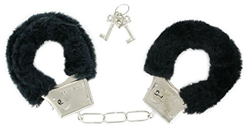 Alsino Plüsch - Handschellen Plüschhandschellen Variante, Farbe wählen:schwarz