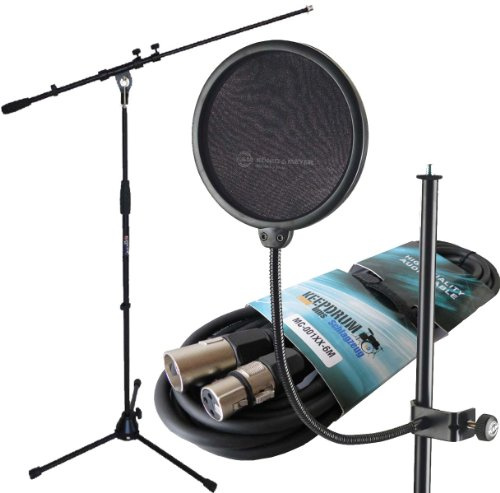 K&M 23956 Popschutz + KEEPDRUM Mikrofonständer + 6m Mikrofonkabel