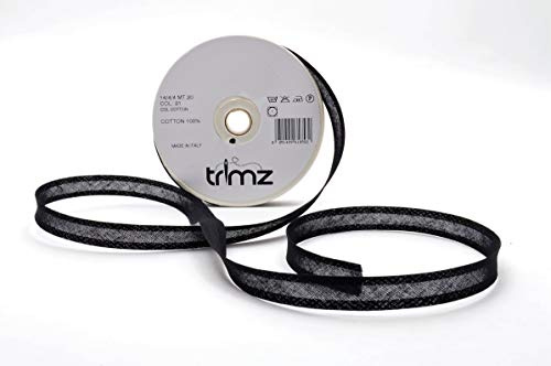 Inastri 14/ 4/ 4 mm Cotton Bias Binding, Black (Black) 21