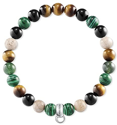 Thomas Sabo Unisex Charm-Armband Jasper Tigerauge Charm Club 925 Sterlingsilber X0217-947-7