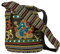 Tribe Azure Fair Trade Damen Hobo OM Schwarz Kreuz Body Schulter Tasche Elefant Bestickt Schule Alltag Shopping Leger Leicht