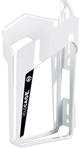 SKS GERMANY VELOCAGE White Glossy Flaschenhalterung (Leichtgewicht, absoluter Halt am Rad, kompatibel mit gängigen Fahrradflaschen, Sportive Optik, erhältlich in Vier Designs), weiß glänzend/schwarz
