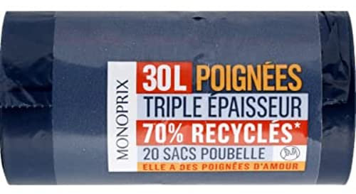 Monoprix Sacs poubelle à poignées 30 L - Les 20 sacs