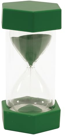 TimeTEX - Sanduhr XL | 30 Minuten Timer zur Darstellung des Zeitverlaufs für Zeitaufgaben im Unterricht oder selbstgesteuertes Lernen | 6-eckig, 12 cm hoch, 6,5 cm ø | Farbe: grün