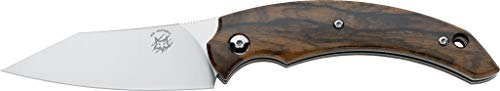 Fox - Coltello italiano Slim DRAGOTAC FX-518 ZW con lama in acciaio Böhler N690Co da 8 cm e manico in legno a ziricotto da 10,5 cm per caccia, pesca, sopravvivenza e bushcraft + portabottiglie regalo