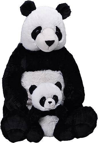Wild Republic 24099 Republic Mom and Baby, Mutter und Baby Panda, Großes Kuscheltier, 76cm, Geschenkidee für Kinder, Kuscheltier mit Baby, Riesen-Stofftier aus recycelten Wasserflaschen