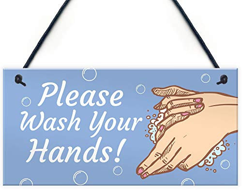 Please Wash Your Hands Sign For Bathroom Toilet Loo Health and Safety Sign