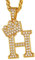 Suplight Crown Initial Drip Necklace, Hip Hop Pendant, Gold Chain Bling Alphabet Name Jewelry, Monogram Necklace A-Z, CZ Tennis Capital Letter Necklace H for Mens and Womens