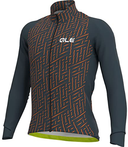 ALE Herren Green Bolt Radtrikot, Grey-Fluo orange, XL