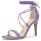 Allegra K Frauen Stiletto Absatz Schnürsandalen, Violett, 39 EU