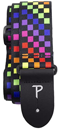 Perri's Leathers Leather Guitar Strap, 39-58, Rainbow, Polyester, Fits Electric, Jacquard, Adjustable, Cool Acoustic Guitar Straps for Electric & Bass