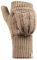 HEAT HOLDERS - Womens Thermal Converter Fingerless Cable Knit 2.3 tog Gloves (Beige)