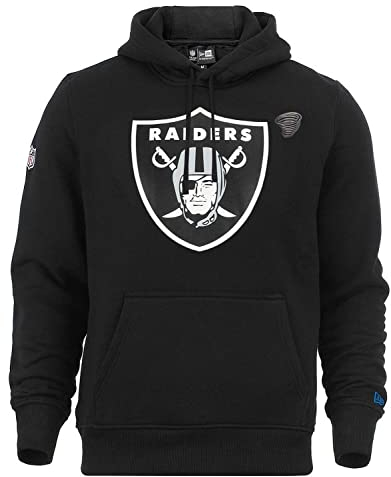 New Era Hoody Kapuze NFL Las Vegas Raiders Team Logo Fanartikel American Football schwarz mit CapSpin Pin - 4XL