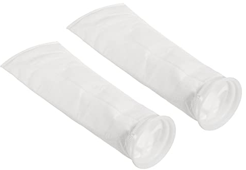 PATIKIL 4 Pollici Calze Filtro oring 50 Micron 2pz Borse Maglia Piscina Skimmer Cestello Bianco
