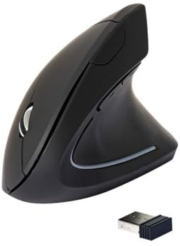 Q-Connect Maus Optico ERGONOMISCH DRAHTLOW Senkrecht AAA-Batterien Schwarz