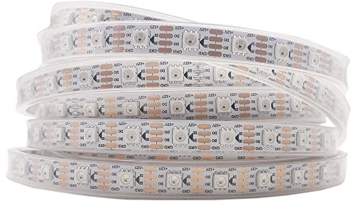 Cleiscry WS2815 RGB LED Strip Individuell adressierbar 30/60/144pixels/Leds/M SMD5050 TV Tape Light IP30/65/67 DC5V DC12V (5m 60LED IP67, White PCB)