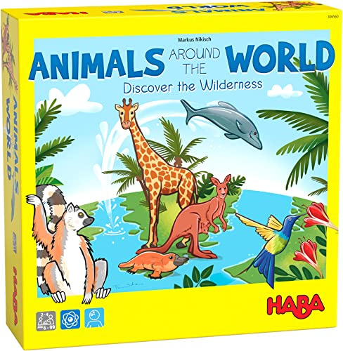 HABA 306561 Animals Around the World - A Wildly exciting facts game for 2 to 4 children ages 6 and older, English version (Made in Germany)