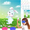 NEBURORA Stecken Sie den Schwanz an den Hasen mit 24 Hasenschwänzen, Pin The Tail on The Bunny Frohe Ostern-Partyspiel für Kinderparty-Dekorationszubehör