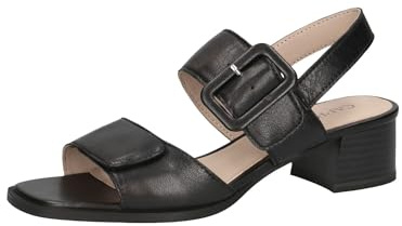 CAPRICE Damen Sandalen mit Absatz aus Leder Elegant, Schwarz (Black Nappa), 42 EU
