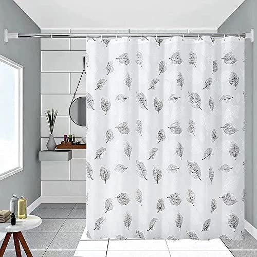 Lkw Ogechi Tenda da Doccia Impermeabili Antimuffa a Foglie Nere, Tende Bagno 200/220/240CM, Tenda per Doccia ad Asciugatura Rapida, Tenda da Doccia PEVA per Ambienti Umidi (200x240cm)