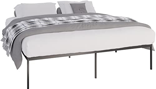 CLP Metallbett Fargo Mit Lattenrost I Stabiles Bettgestell Mit Stauraum, Farbe:schwarz, Größe:200x180x42 cm