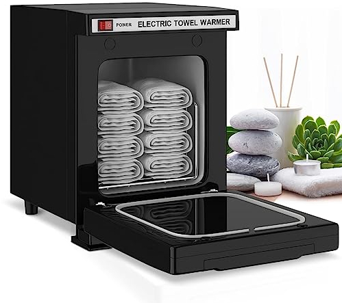 ZILOOK Hot Towel Warmer Cabinet, 176°F Professional Small Towel Warmer, 5 Liter Capacity, 360° Heating, Suitable For Spa, Salon, Gym, Hotel,Black