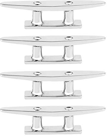 Estink 4 Stück Festmacherklampe Bootsklampen, Klampen Für Boote, Edelstahl-Festmacherkeil-Deck-Deck-Seilklampe