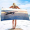 Buohwiwe Flugzeug Strandtuch Groß 100x200 cm, Weich Schnell Trocknen Microfaser Handtücher, 3D Strandhandtuch Flugzeug Strandtücher Badetuch Strandlaken Handtuch Herren Frauen Badetücher