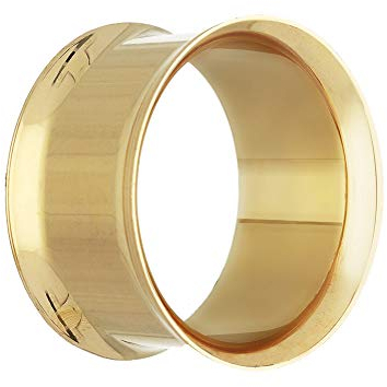 Treuheld® | 9mm Ohr Flesh Tunnel | Chirurgenstahl 316L in Gold | Dünn | Double Flared Ohrtunnel | Dünner Rand | hautfreundlich & antiallergen