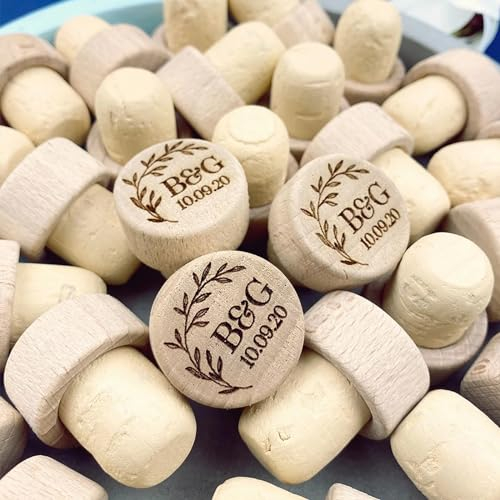 Lot de 10 bouchons de vin personnalisés pour fête de mariage, cadeau pour invités, bouchons de bouteille de vin personnalisés en bois pour fiançailles, anniversaire de mariage