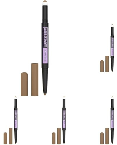 Maybelline New York Express Brow Satin Duo Augenbrauenstift und -puder in Nr. 01 Dark Blonde, dunkelblond (Packung mit 5)