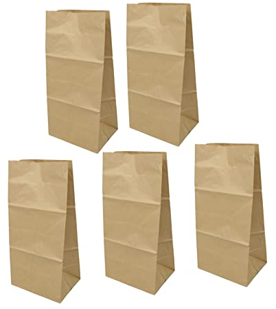 BESPORTBLE 5 Pièces en papier kraft de rangement pour de rangement en papier kraft pochette rangement rangement poubelle sacs de feuilles réutilisables de jardinage