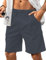 HMIYA Kurze Hosen Herren Leinen Shorts Leichte Bermuda Sommershorts Atmungsaktiv Leinenhose Kurz mit Taschen(Dunkelgrau,EU-L)