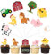 27 Stück Bauernhoftiere Kuchen Topper, Bauernhof Herzstücksticks für Dekoration Baby Dusche Kinder Geburtstag Party, Cupcake Topper Picks Dekorationen Zubehör