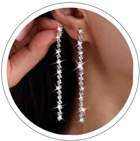 Aneneiceera Vintage Kristall-Kronleuchter Baumeln Ohrringe Gold Strass Ohrringe Lange Cz Kristall Tropfen Ohrringe Glanz Hochzeit Kronleuchter Ohrringe Schmuck Für Frauen (Gold)