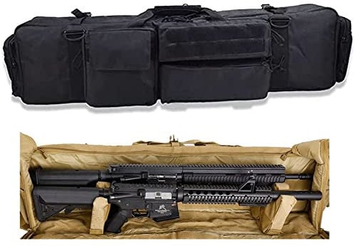ANSNOW Taktische Langwaffentaschen, Militärgewehr-Aufbewahrungstasche, Gewehrtasche, Karabiner, Airsoft-Rucksack, Gewehr,En-Schultertaschen, Waffenlagerung Und -Transport/Schwarz