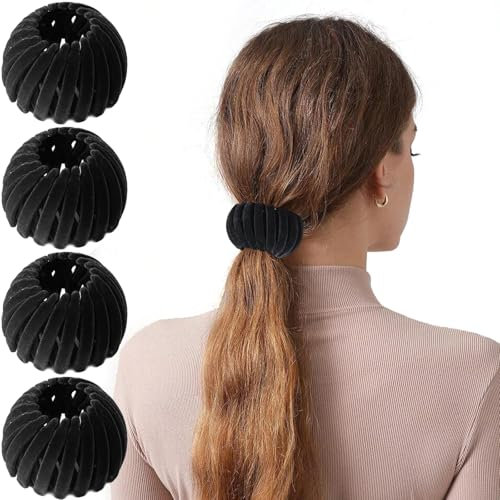 Pince à cheveux magique en forme de nid d'oiseau, accessoires pour cheveux épais et fins, 4 Noir