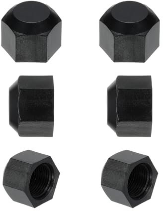 PATIKIL Tappo Svasato Plastica 3/8, Filettatura Femmina 5/8-18Unf 6Pz 45 Gradi Raccordo a Tubo a Flangia Sae Tappo Valvola Spina Stop per Condizionatore Aria Tubo Gas Nero