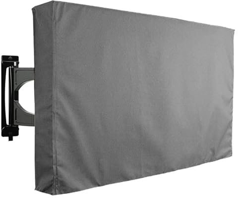Cubierta de TV Cubierta de TV impermeable y resistente a la intemperie para exteriores de tela Oxford para TV LED Lcd de pantalla plana externa de 55 pulgadas Protectores de pantalla de TV(A9,55x58inc